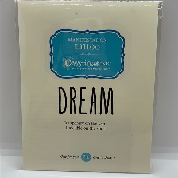 NWT Temporary Tattoo DREAM (2 pack) - Picture 3 of 3